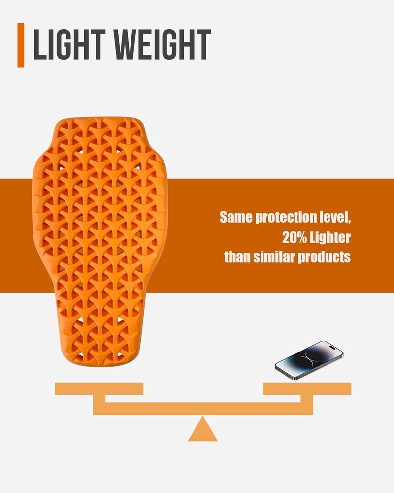 BORLENI CE Level 1 Back Armor Protection Pad Motorcycle Back Protector Sports Body Armor Motorcycle Jacket Replacement for Women and Men - Image 4